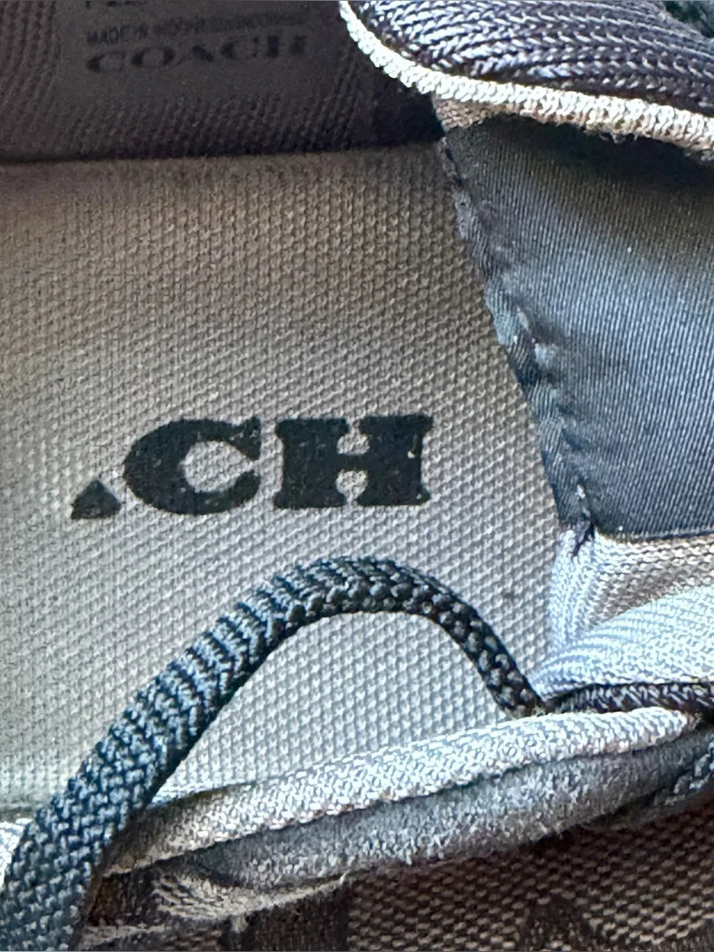 Coach City Sneaker Men 9D Black Gray Signature Jacquard Monogram Sneakers C8812